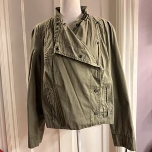 Mossimo Women's Green Moto Jacket Size L Fully Lined‎